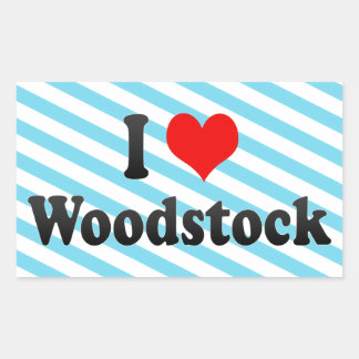 Sticker Rectangulaire I Love Woodstock, Canada