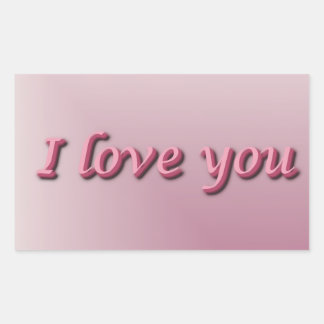 Sticker Rectangulaire I love you.