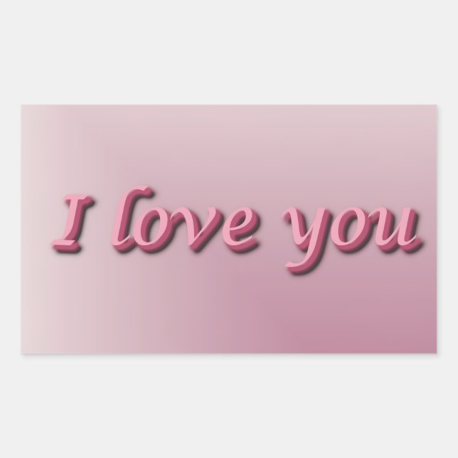 Sticker Rectangulaire I love you. (Devant)