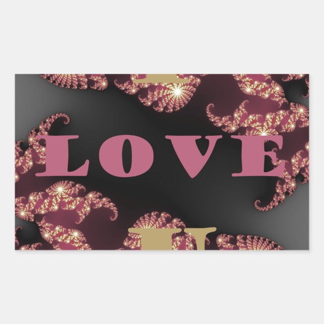 Sticker Rectangulaire I Love You Cosmic Constellation Motif Art Design (Devant)