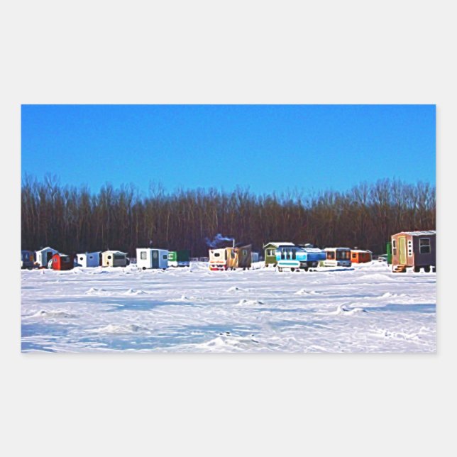 Sticker Rectangulaire Ice fishing collection (Devant)