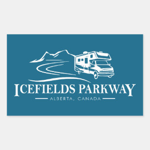 Sticker Rectangulaire Icefields Parkway Alberta Véhicule récréatif