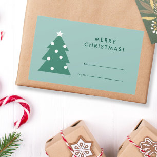 Sticker Rectangulaire Icône d'arbre simple moderne Joyeux Noël 