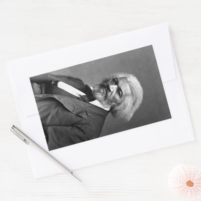 Sticker Rectangulaire Icônes de l'histoire des Noirs : Frederick Douglas (Enveloppe)