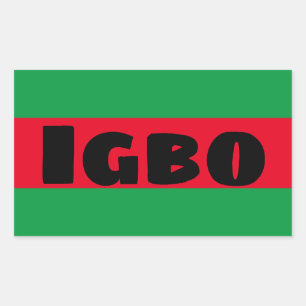 Sticker Rectangulaire Igbo Vert et Rouge
