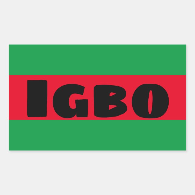 Sticker Rectangulaire Igbo Vert et Rouge (Devant)