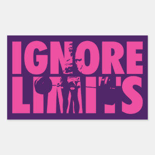 Sticker Rectangulaire IGNORE LIMITS - Motivation pour l'haltérophilie de