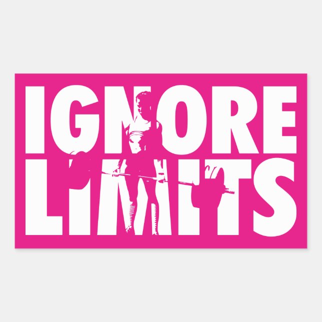 Sticker Rectangulaire IGNORE LIMITS - Motivation pour l'haltérophilie de (Devant)