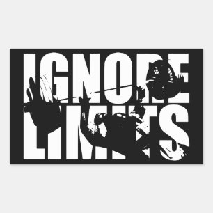 Sticker Rectangulaire Ignorer les limites - Appuyer sur banc - Motivatio