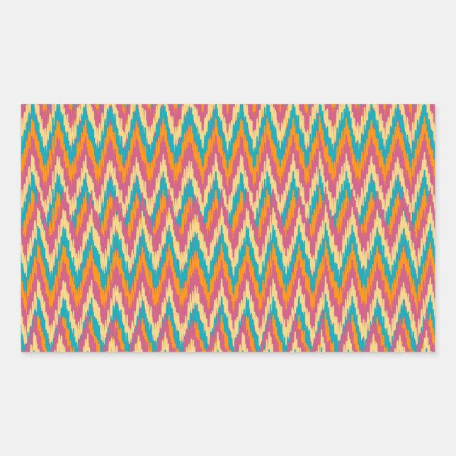 Sticker Rectangulaire iKat Zigzag Design Couleurs d'épices (Devant)