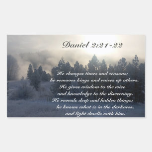 Sticker Rectangulaire Il change de temps et de saison, Daniel 2:21 Bible
