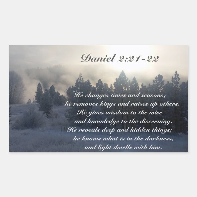 Sticker Rectangulaire Il change les temps et les saisons, Daniel 2:21 Bi (Devant)