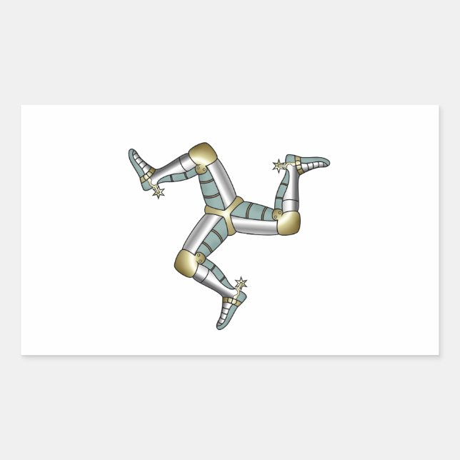 Sticker Rectangulaire Île de Man (Devant)