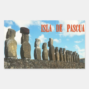 Sticker Rectangulaire Île de Pâques (Rapa Nui) Chili