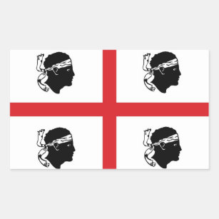 Sticker Rectangulaire île de région de l'Italie de drapeau de la