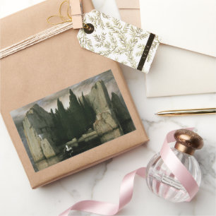 Sticker Rectangulaire Île des morts par Arnold Böcklin, Art symboliste