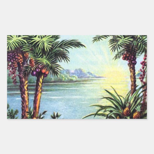Sticker Rectangulaire Île vintage (Devant)