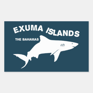 Sticker Rectangulaire Îles Exuma - Bahamas Plongée Requins