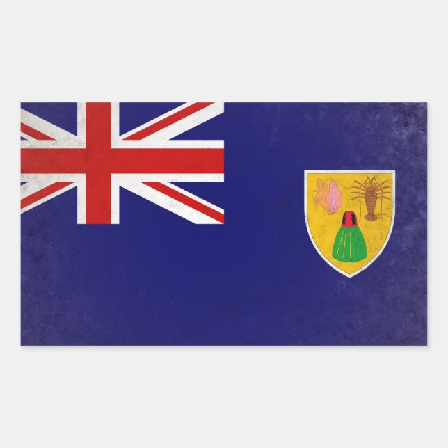 Sticker Rectangulaire Îles Turques et Caïques (Devant)