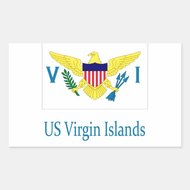 Sticker Rectangulaire Îles Vierges américaines (Devant)
