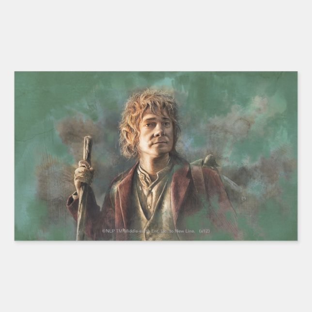 Sticker Rectangulaire Illustration BILBO BAGGINS™ (Devant)