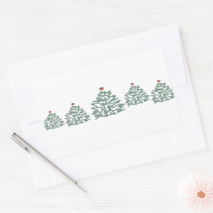 Sticker Rectangulaire Illustration de la ferme d'arbres de Noël