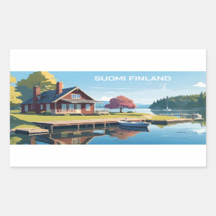 Sticker Rectangulaire Illustration de la nature finlandaise