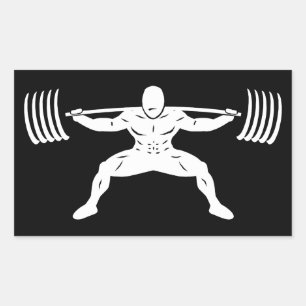 Sticker Rectangulaire Illustration de l'opération "POWER LIFTING" Sumo P
