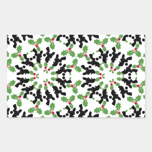Sticker Rectangulaire Illustration de motif de caniche personnalisable