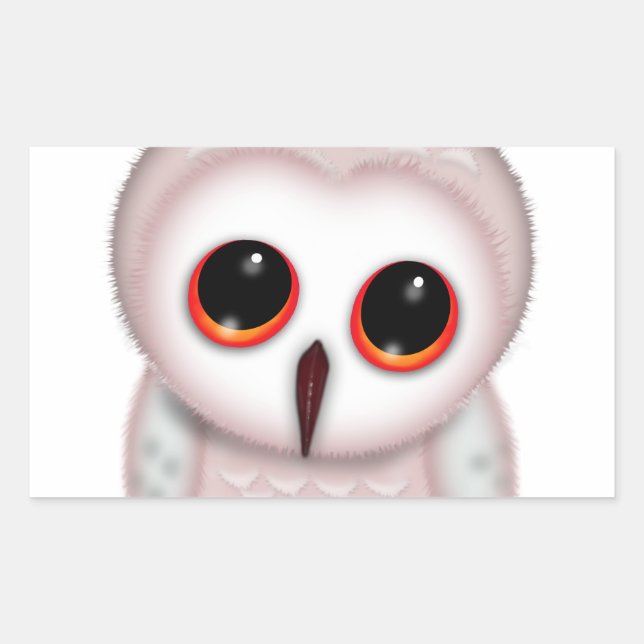 Sticker Rectangulaire Illustration de petite chouette mignonne (Devant)