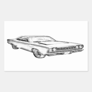 Sticker Rectangulaire Illustration d'une voiture de course automobile de