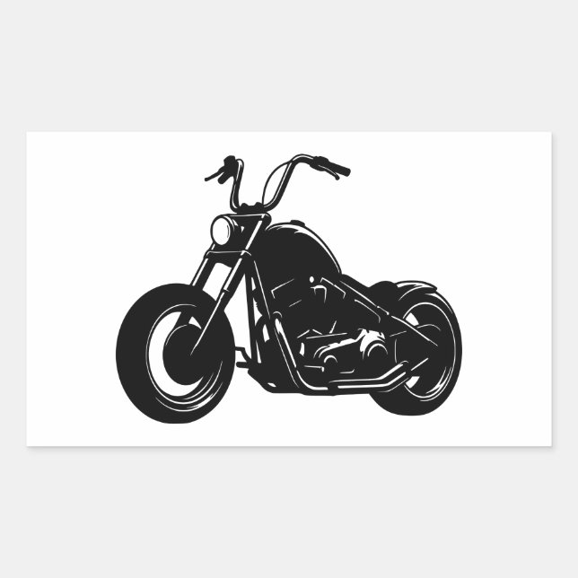 Sticker Rectangulaire Illustration vectorielle de moto cruiser classique (Devant)
