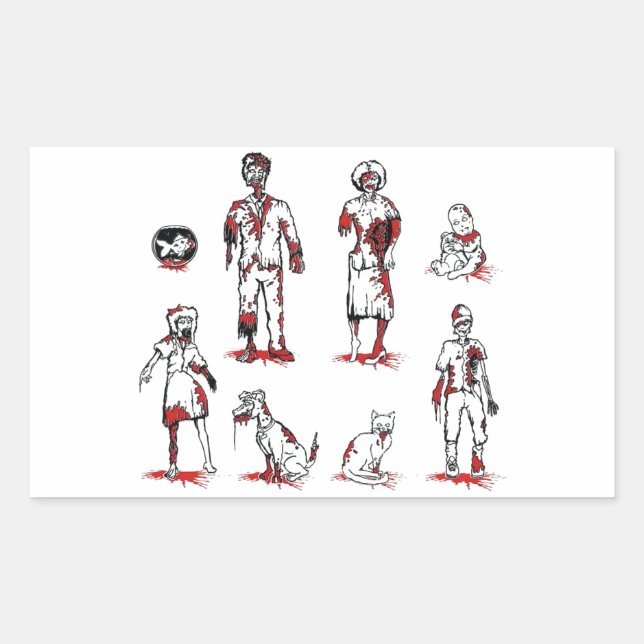 Sticker Rectangulaire Ils famille Ont bourdonné (Devant)