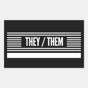 Sticker Rectangulaire Ils les en bandes avec espace pour écrire