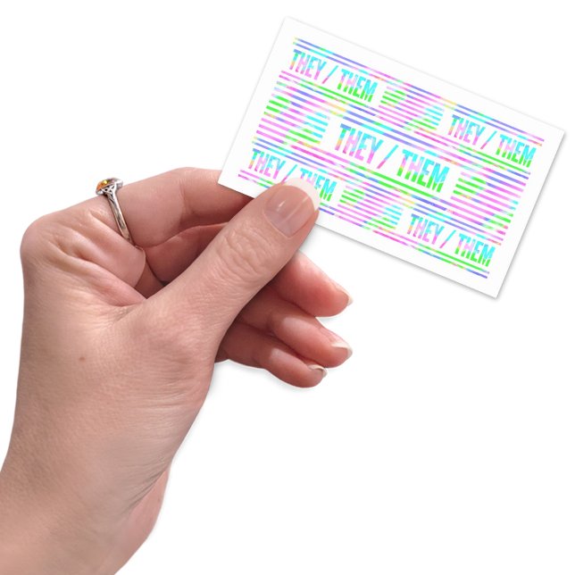 Sticker Rectangulaire Ils Prononounes Pastel Stripes (Créateur téléchargé)