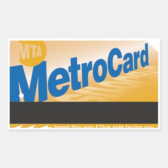 Sticker Rectangulaire image de billet MTA vintage (Devant)