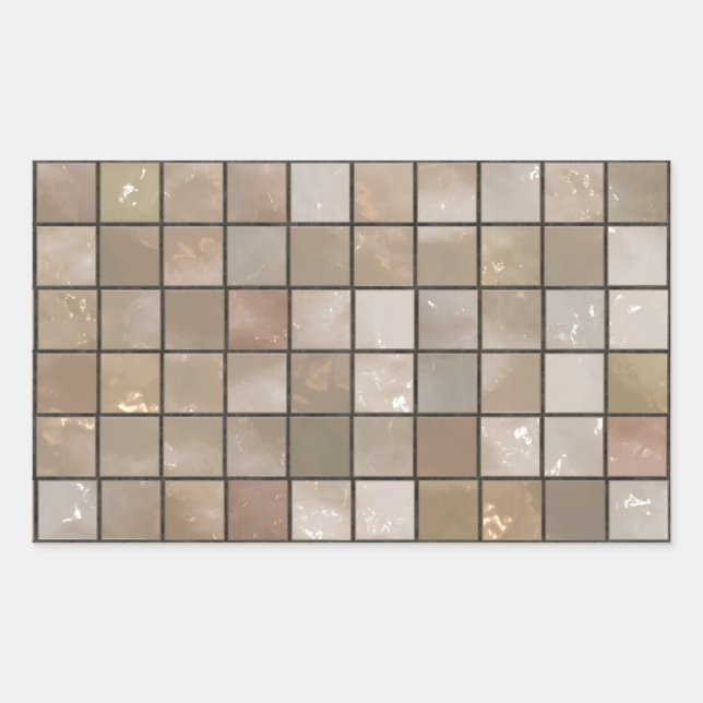 Sticker Rectangulaire Image De Carreaux De Sol Faux Tan (Devant)