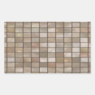 Sticker Rectangulaire Image De Carreaux De Sol Faux Tan