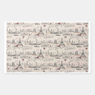 Sticker Rectangulaire Images vintage Black & White Europe