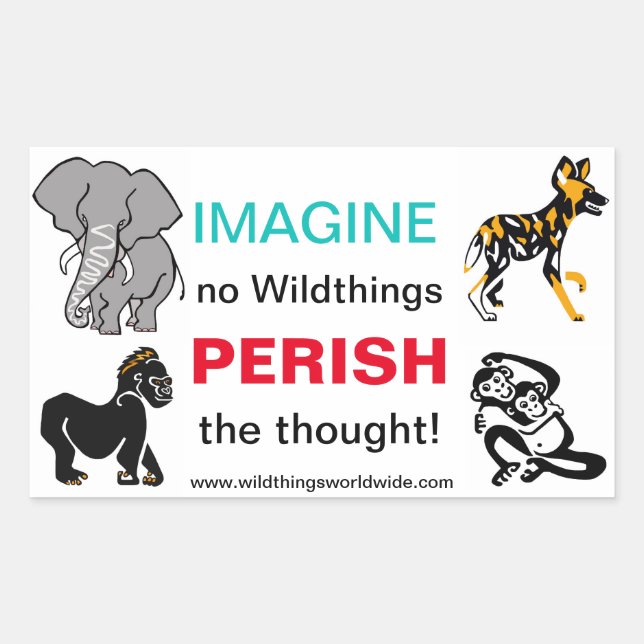 Sticker Rectangulaire IMAGINE - Afrique - Faune - Nature - Conservation (Devant)