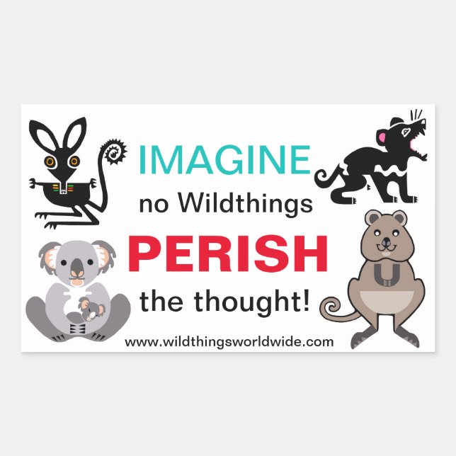 Sticker Rectangulaire IMAGINE - Amoureux des animaux - Animaux en danger (Devant)