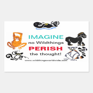 Sticker Rectangulaire IMAGINE - Amoureux des animaux -Animaux en voie de