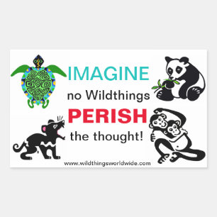 Sticker Rectangulaire IMAGINE-Conservation Animaux en voie de disparitio