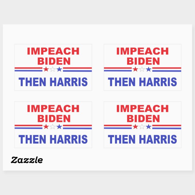 Sticker Rectangulaire Impeach Biden Alors Harris (Feuille)