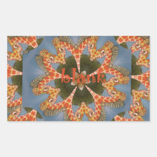 Sticker Rectangulaire Impression d'art abstrait de girafe