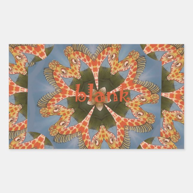 Sticker Rectangulaire Impression d'art abstrait de girafe (Devant)