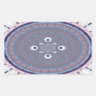 Sticker Rectangulaire Impression d'art de conception radiale