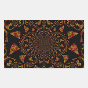 Sticker Rectangulaire Impression d'art Kaleidoscope crâne