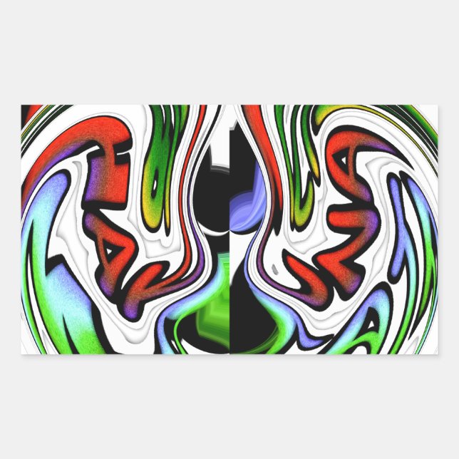 Sticker Rectangulaire Impression d'art profil Abstrait (Devant)