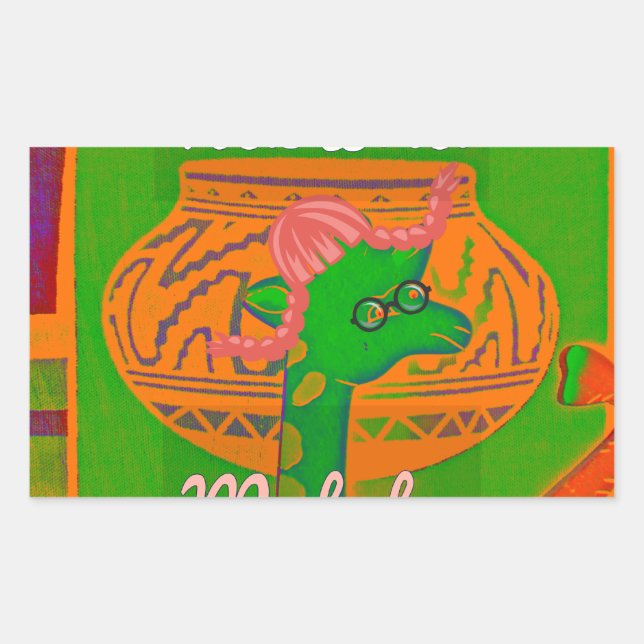 Sticker Rectangulaire Impression de la Giraffe Hakuna (Devant)